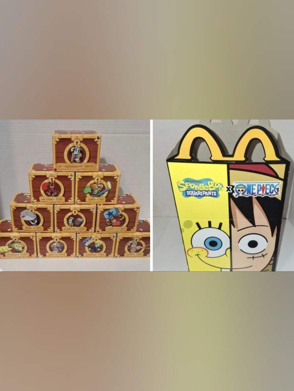 McDonalds Canada COMPLETE SET SpongeBob x One Piece NEW Unopened with Bonus Box